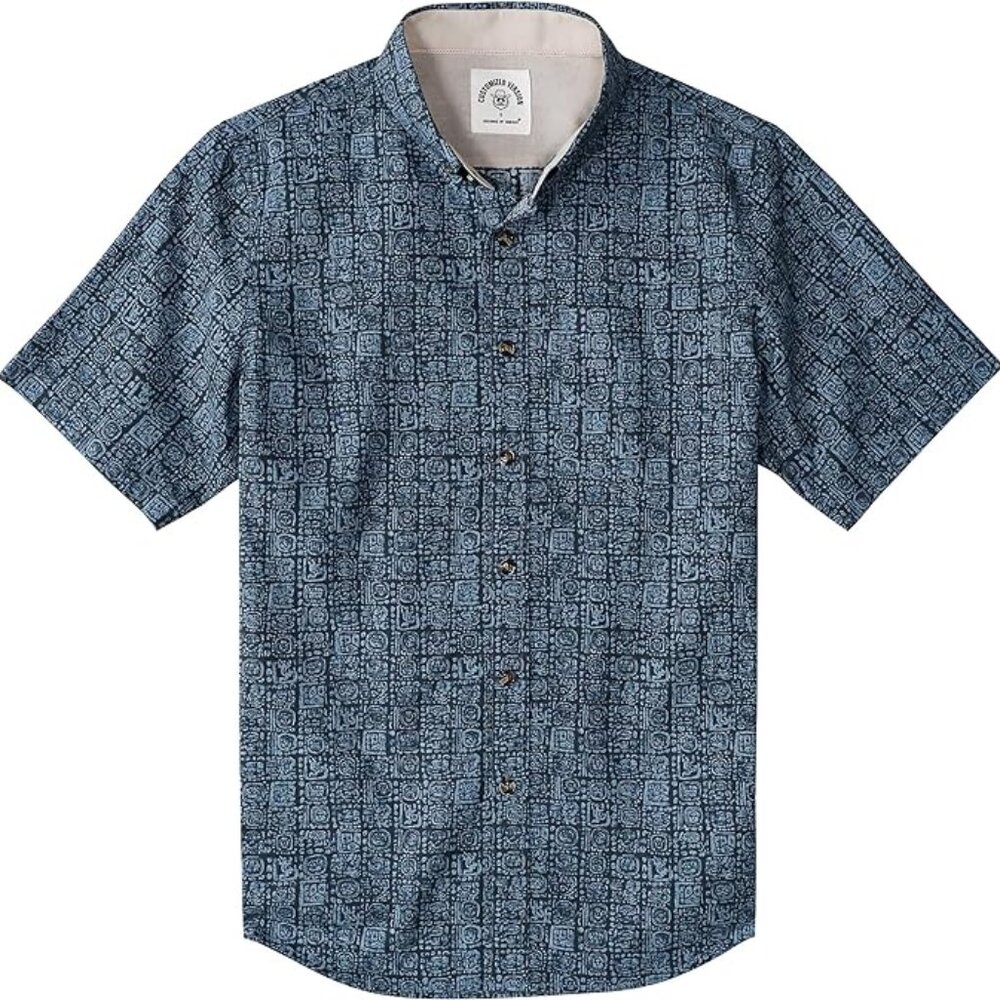 Mens Short Sleeve Button Down Shirts 100% Cotton